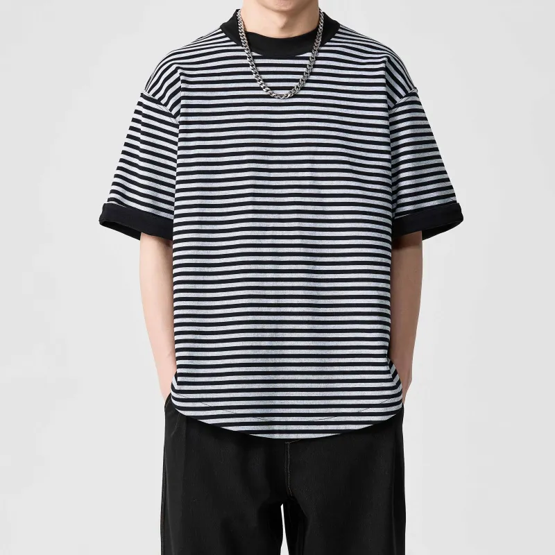 BOGEDIT T Shirts Unisex Reversible Stripes-2
