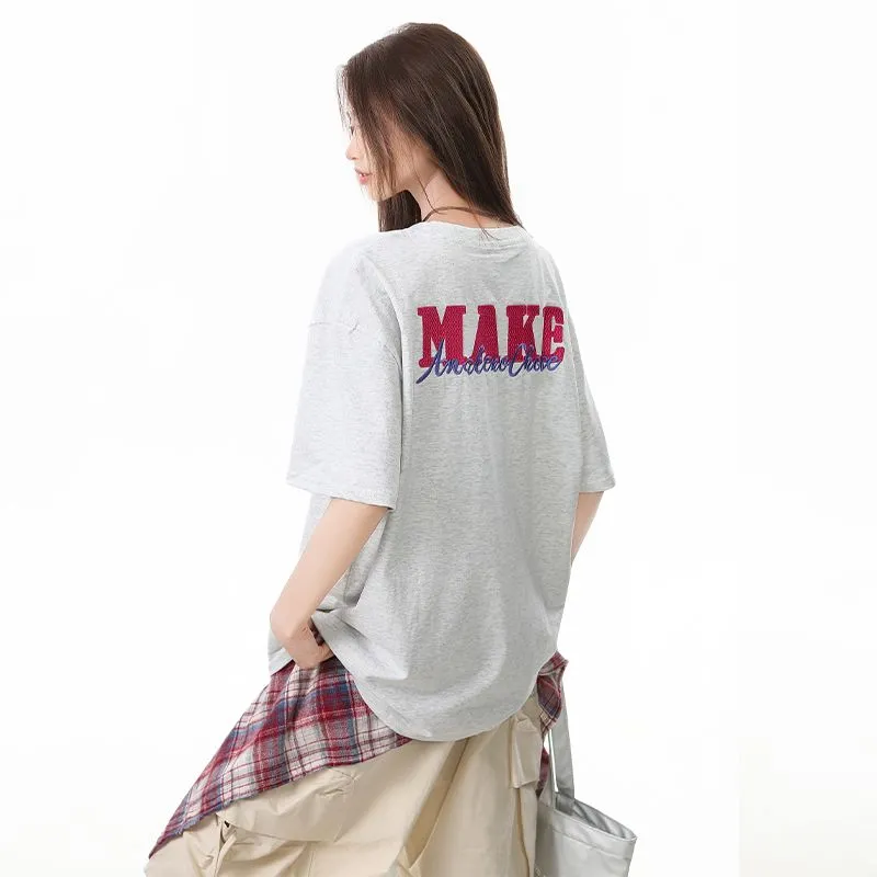 YINLEI Drop Shoulder Sleeve T Shirt Women's-1