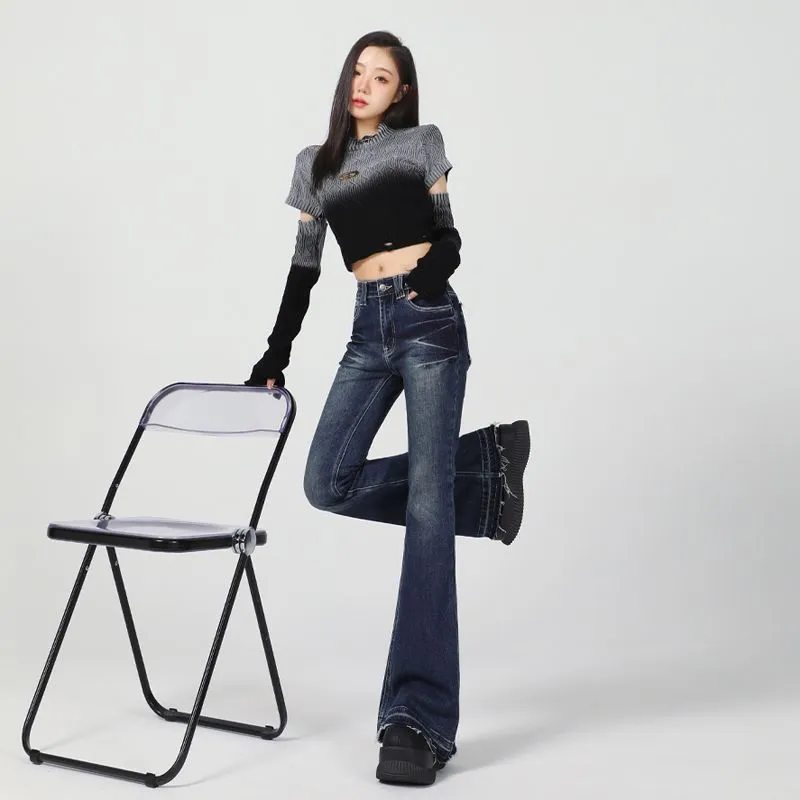 YINLEI Jeans Women's Vintage Blue-4