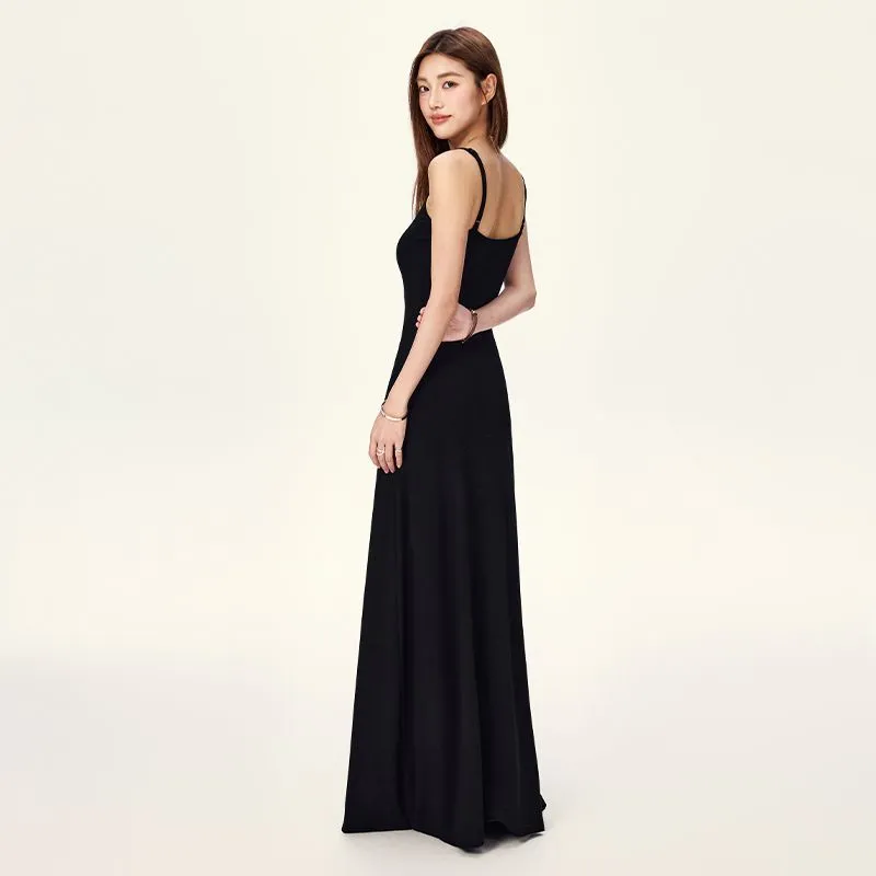 YINLEI Slip Dresses Women's Black-2