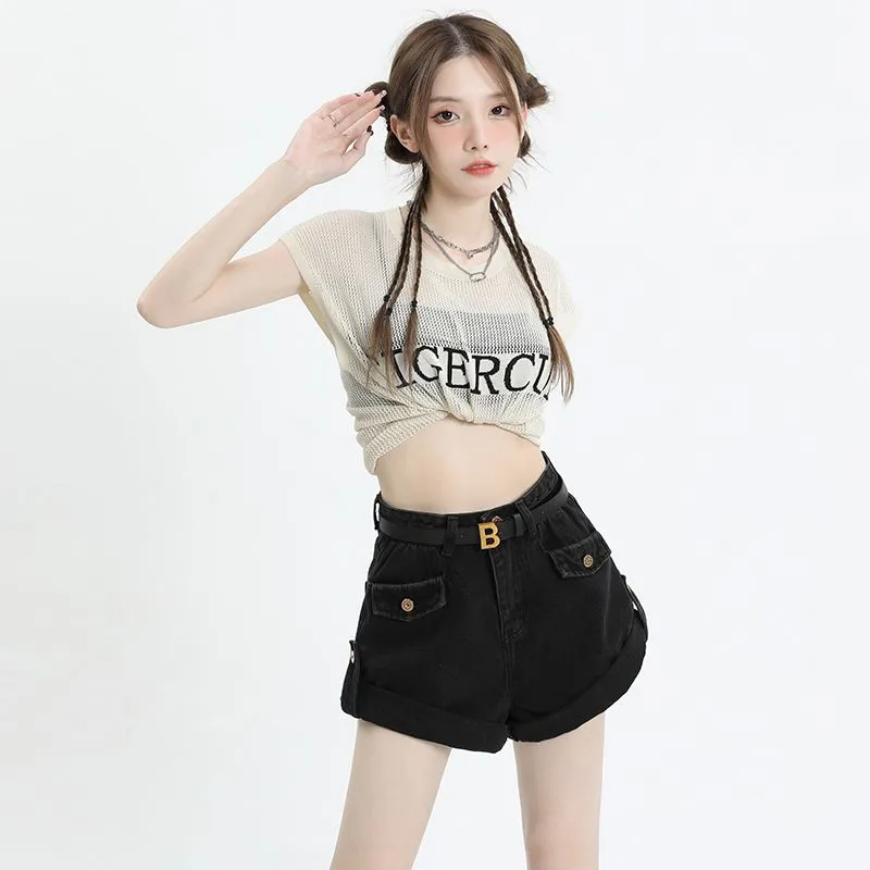 YINLEI Denim Shorts Women's-1