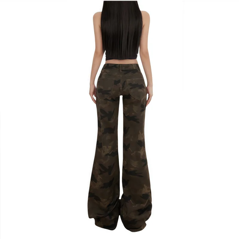 YINLEI Jeans Women's Camouflage-1