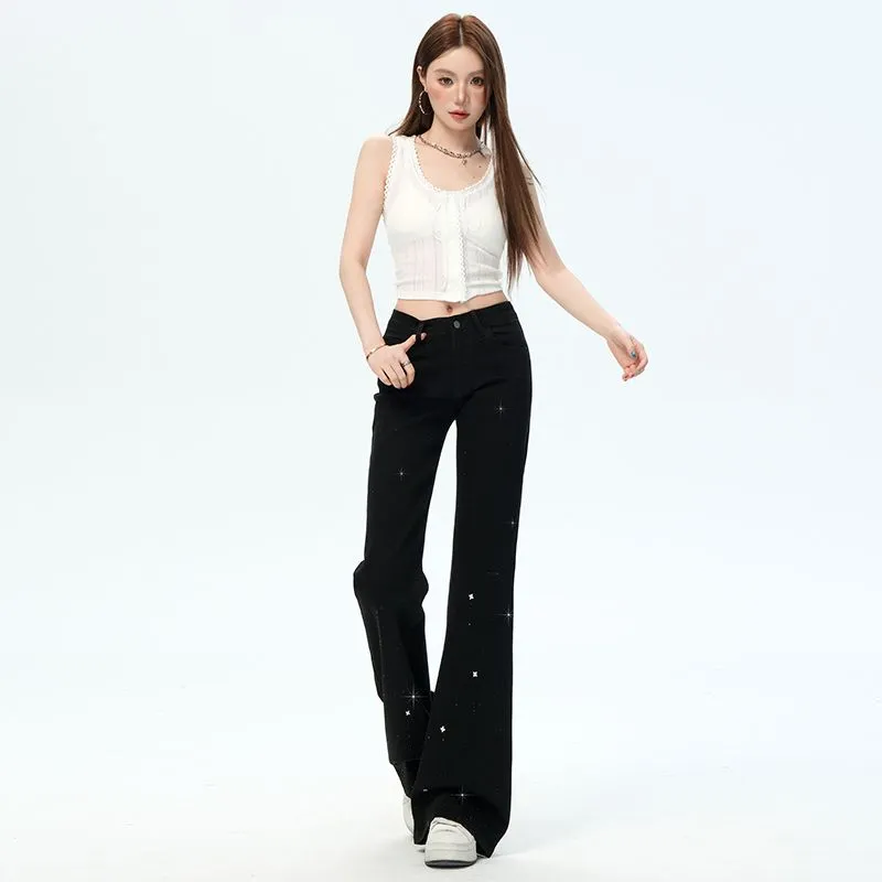 YINLEI Jeans Women's Black-1