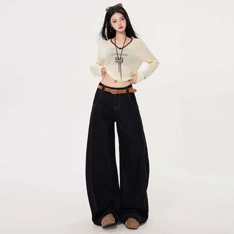 YINLEI Jeans Women's Black-3