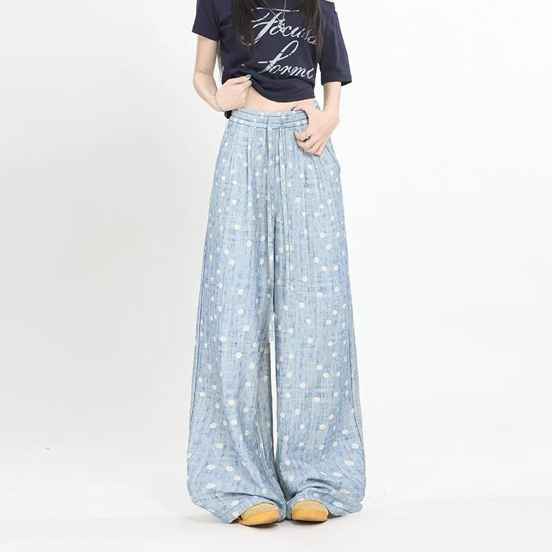 YINLEI Casual Pants Women's Blue-1