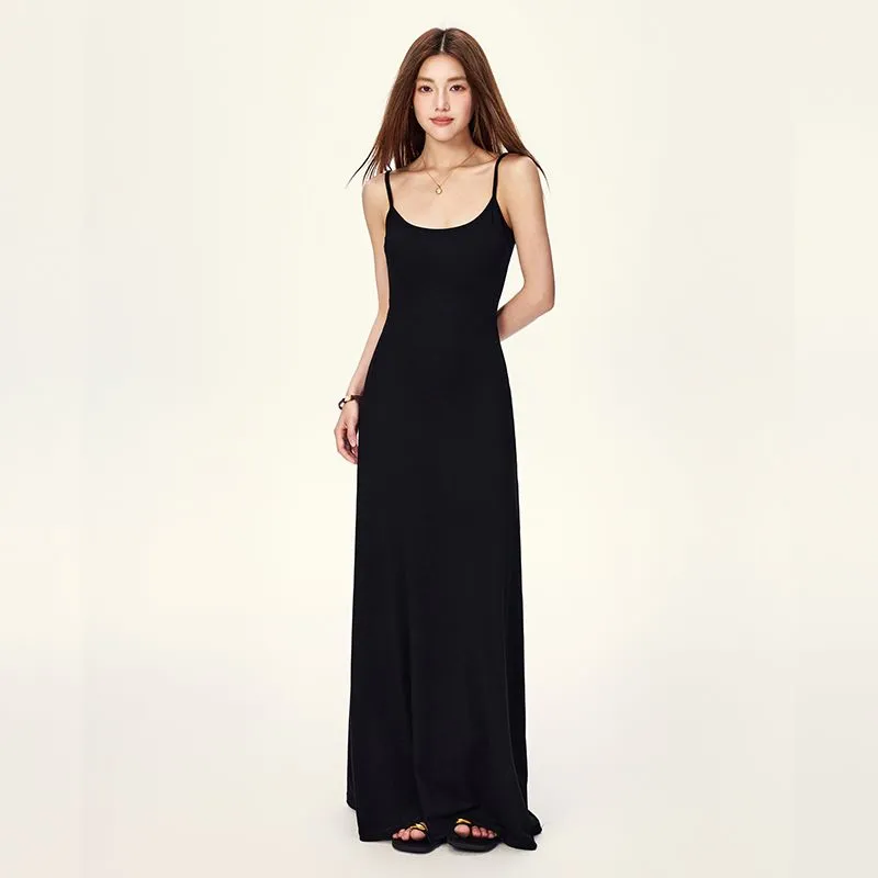 YINLEI Slip Dresses Women's Black-3