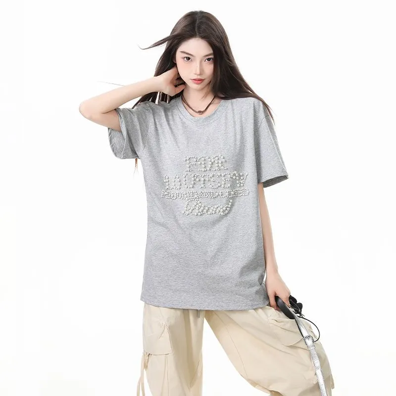 YINLEI Drop Shoulder Sleeve T Shirt Women's-1