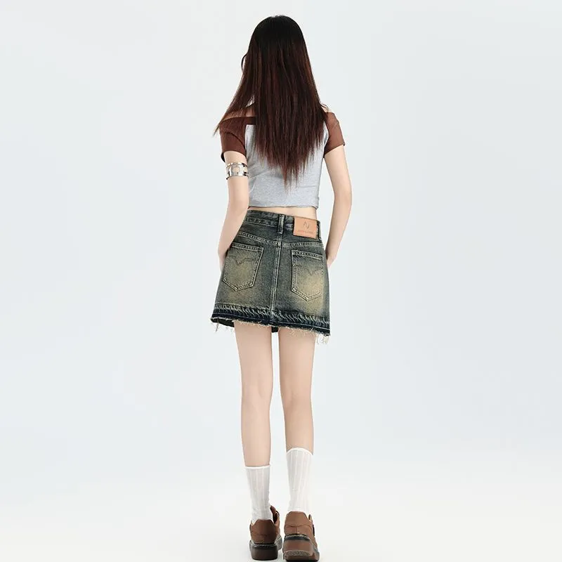 YINLEI Denim Short Skirts Women's-1