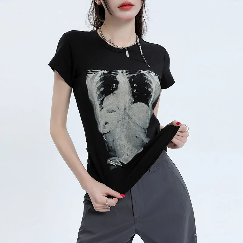 YINLEI T Shirts Women's Black-5