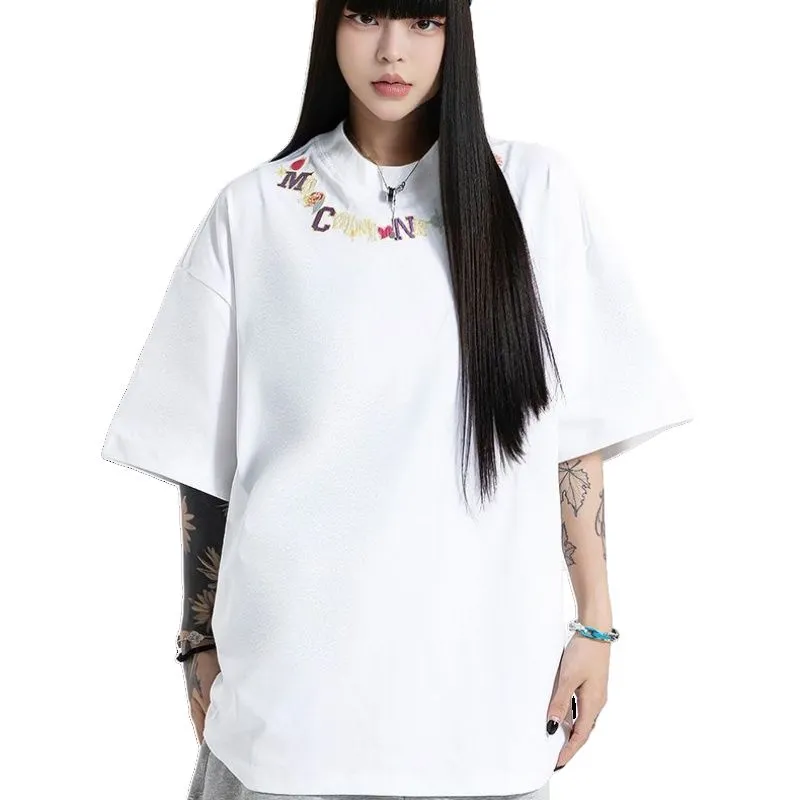 YINLEI Drop Shoulder Sleeve T Shirt Women's-1