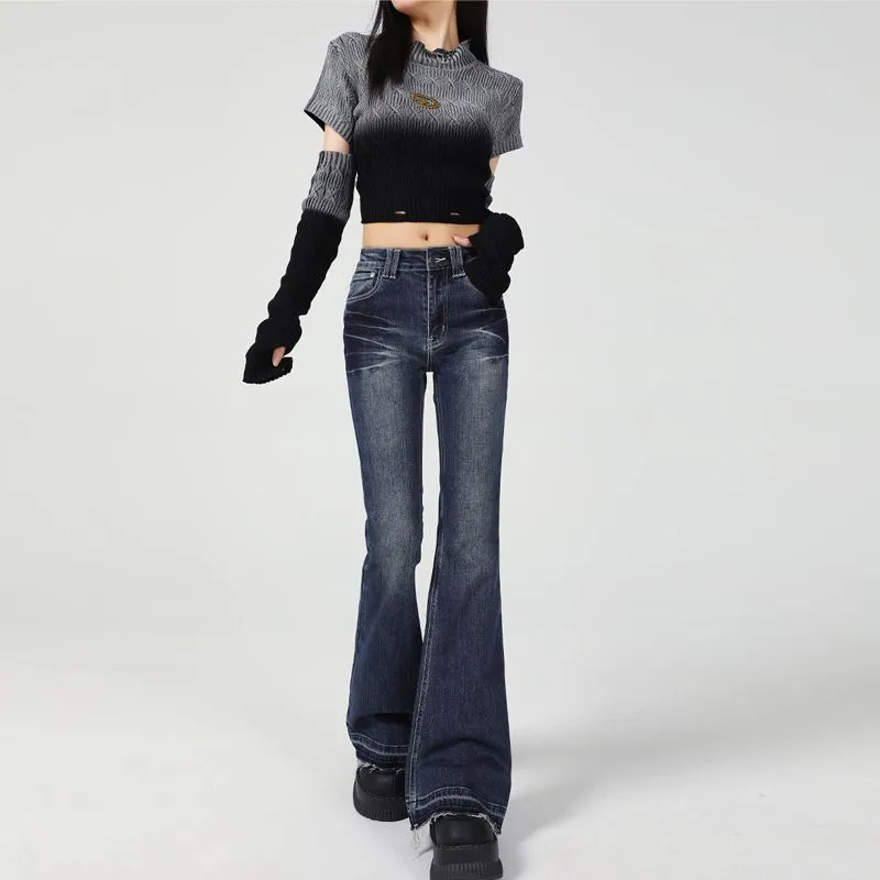 YINLEI Jeans Women's Vintage Blue-3