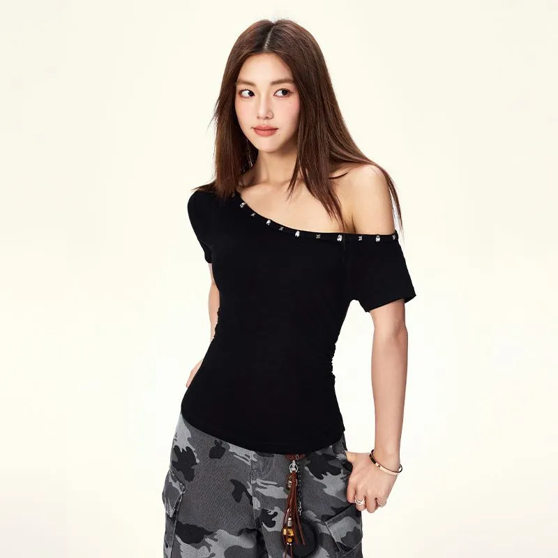 YINLEI T Shirts Women's Black-2