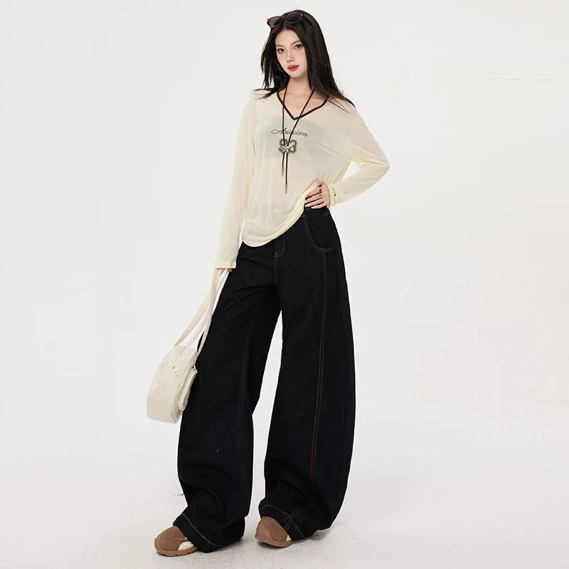 YINLEI Jeans Women's Black-4