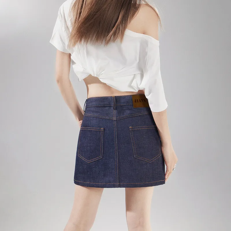 YINLEI Denim Short Skirts Women's-1