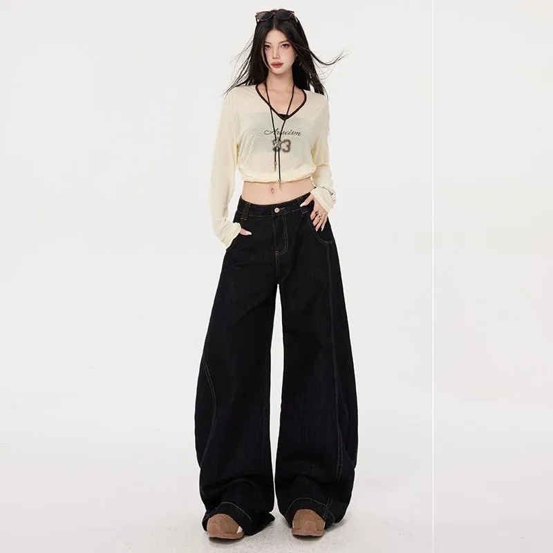 YINLEI Jeans Women's Black-5