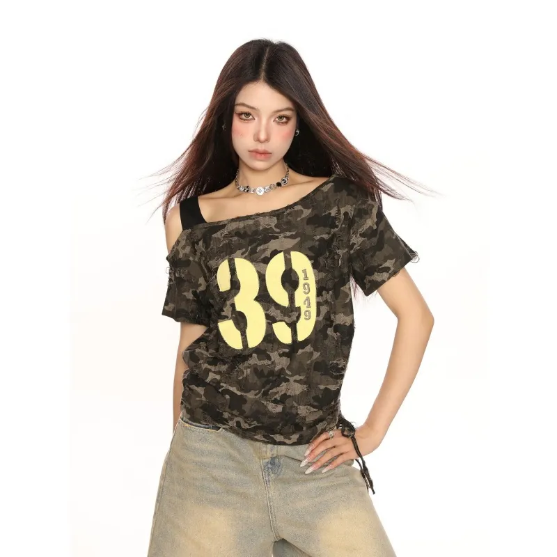 YINLEI T Shirts Women's Camouflage-2