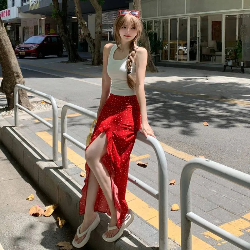 YINLEI Casual Long Skirt Women's-3