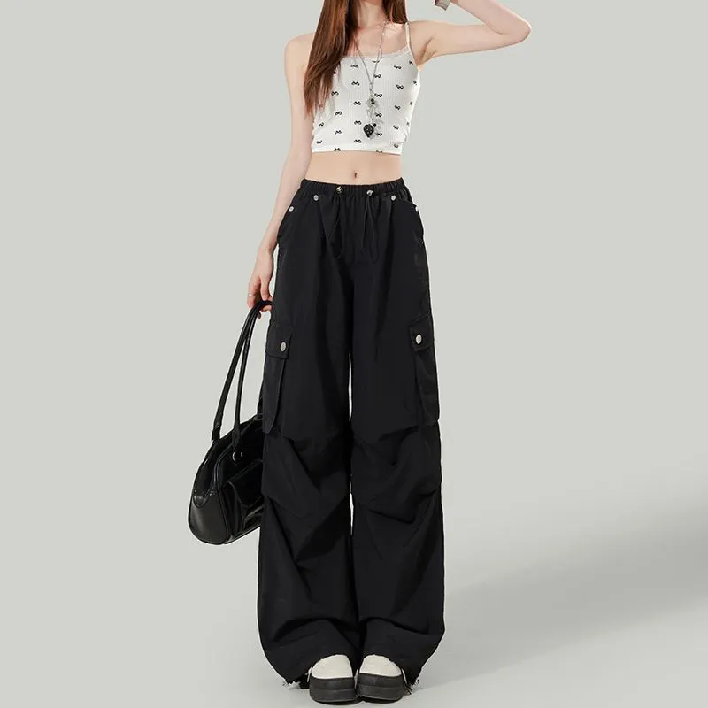 YINLEI Cargo Pants Women's Black-1