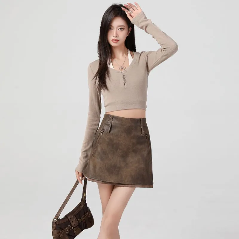 YINLEI Cargo Short Skirts Women's-5