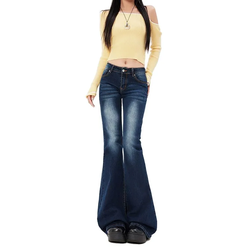 YINLEI Jeans Women's Dark Blue-3