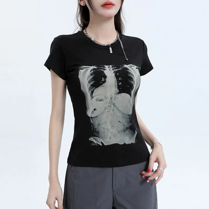 YINLEI T Shirts Women's Black-4