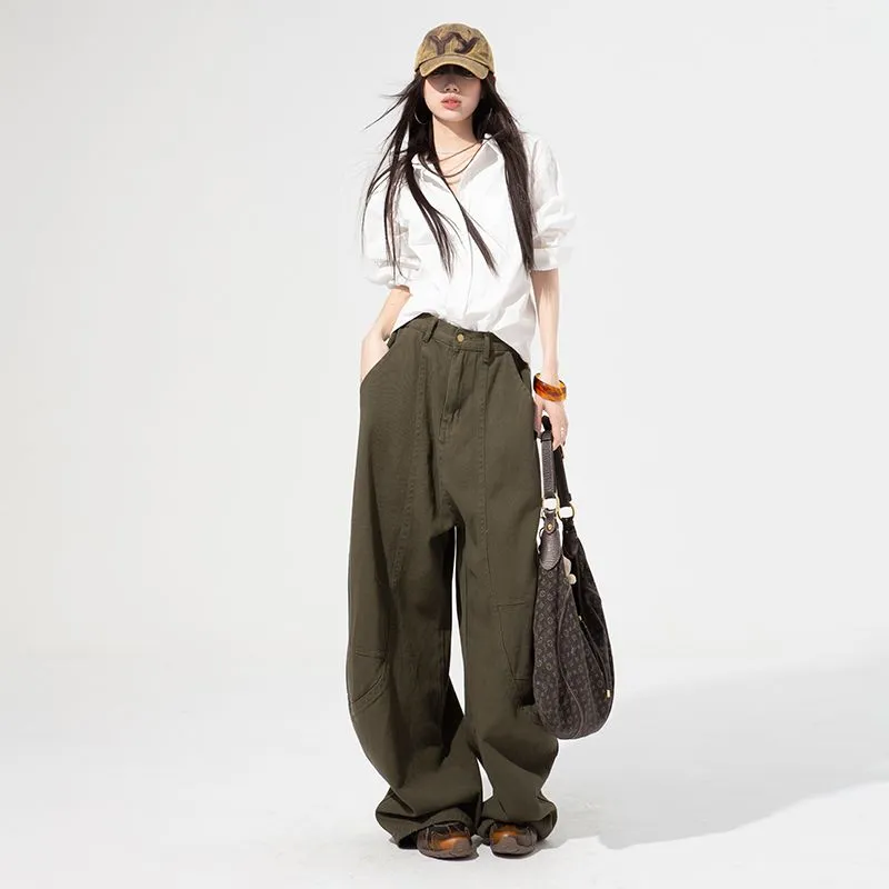 YINLEI Cargo Pants Women's Olive-2