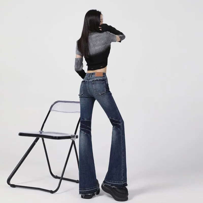YINLEI Jeans Women's Vintage Blue-1