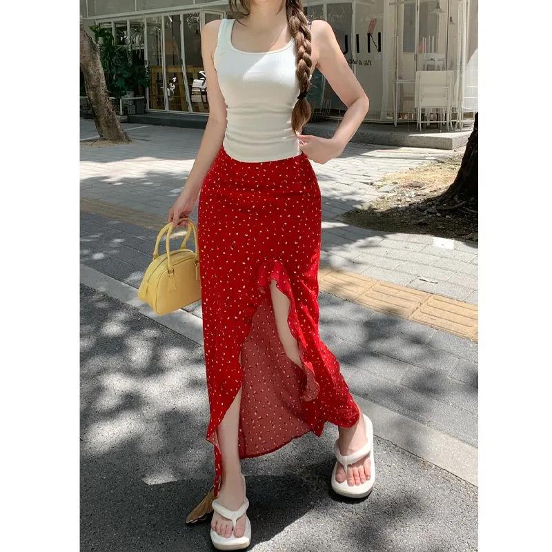 YINLEI Casual Long Skirt Women's-4