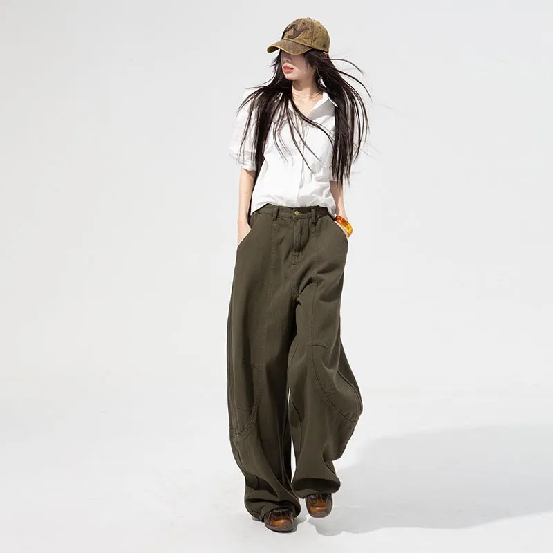 YINLEI Cargo Pants Women's Olive-3