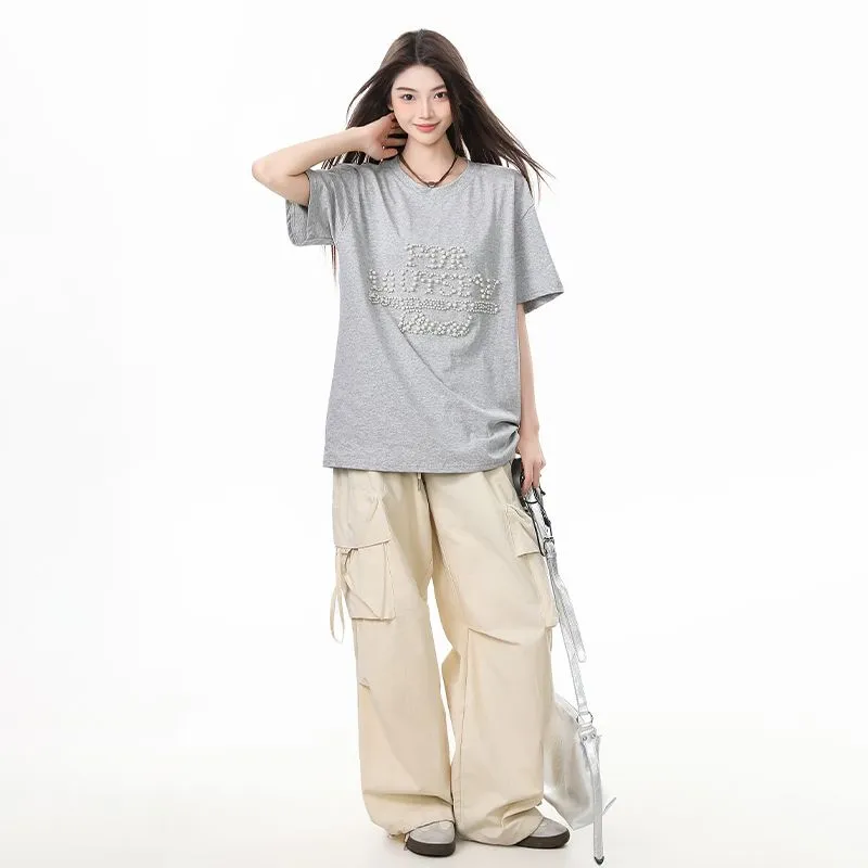 YINLEI Drop Shoulder Sleeve T Shirt Women's-2