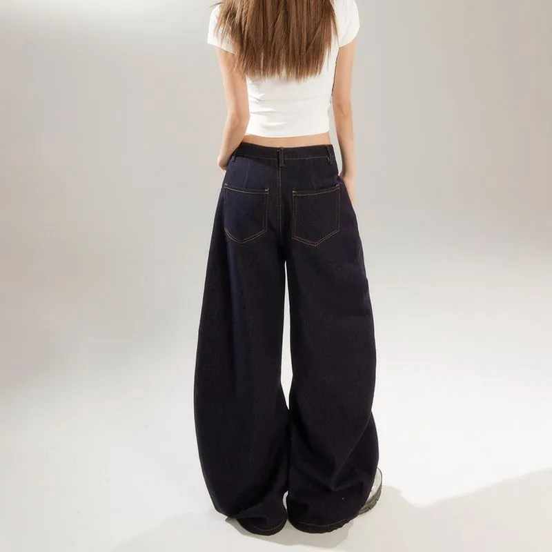 YINLEI Jeans Women's Dark Blue-2