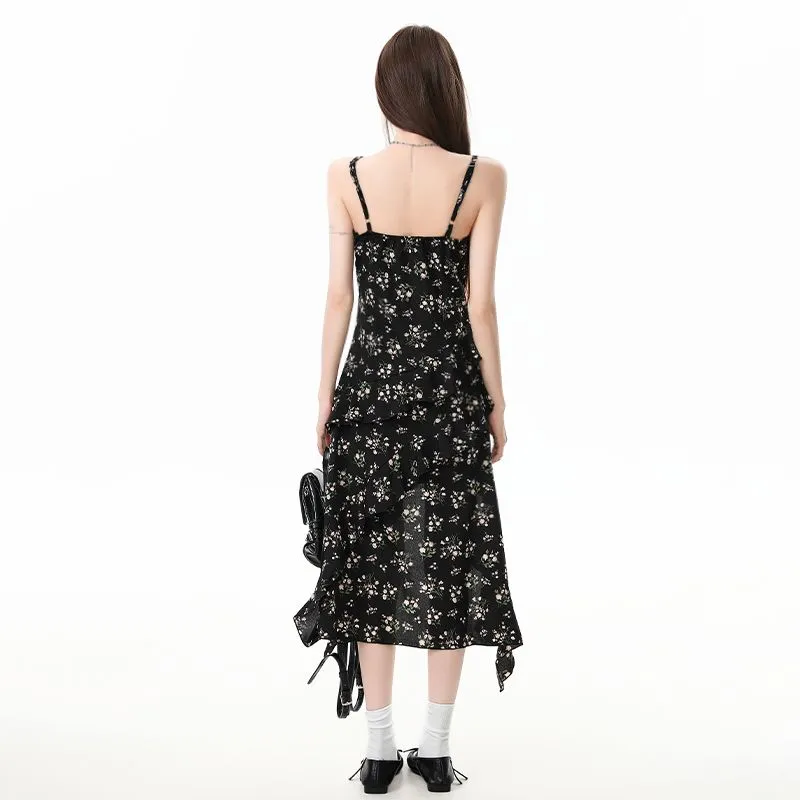 YINLEI Slip Dresses Women's Black-0