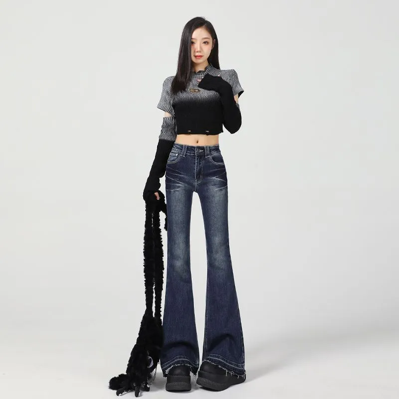 YINLEI Jeans Women's Vintage Blue-2
