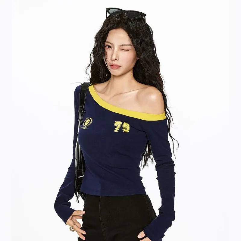 YINLEI Crop Tops Women's Navy Blue-2