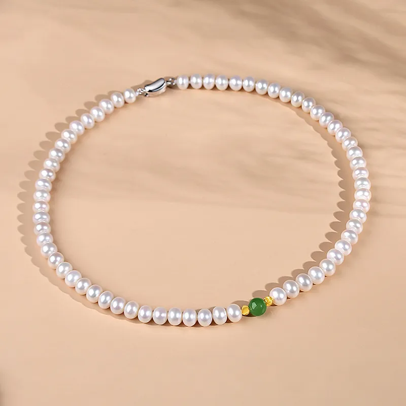Yuanyanghuangjin Freshwater Pearl Necklaces Women's-3