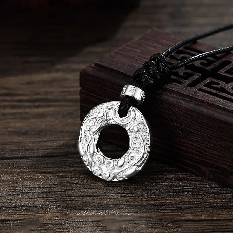 Yuanyanghuangjin 999 Fine Silver Necklaces Men's-2