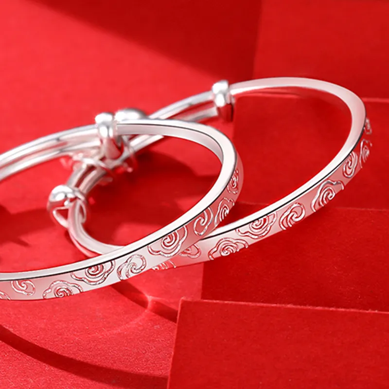 Yuanyanghuangjin 999 Fine Silver Bangles Kids'-4