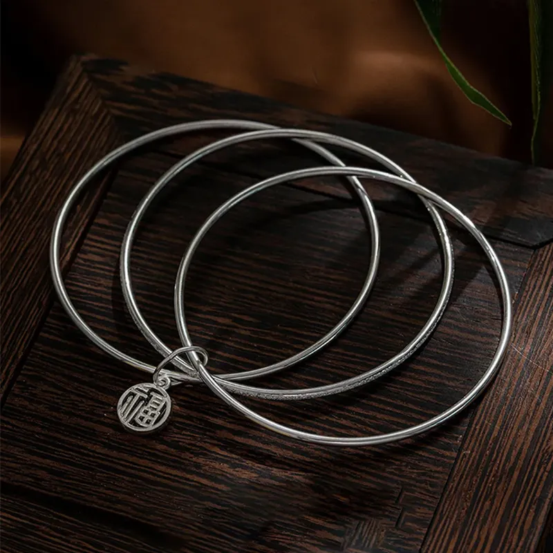 Yuanyanghuangjin S 999 Fine Silver Sterling Silver Bracelets Women's-3