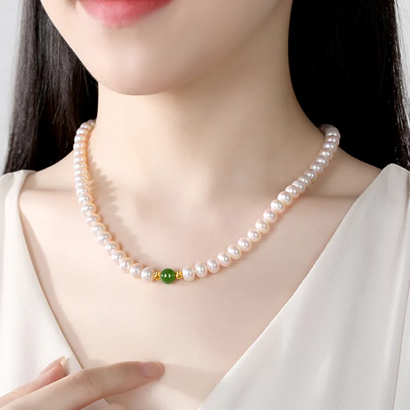Yuanyanghuangjin Freshwater Pearl Necklaces Women's-2