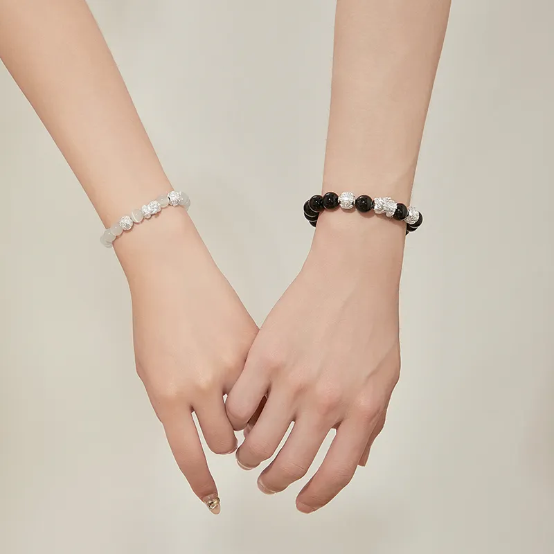 Yuanyanghuangjin Obsidian Bracelets Unisex-16