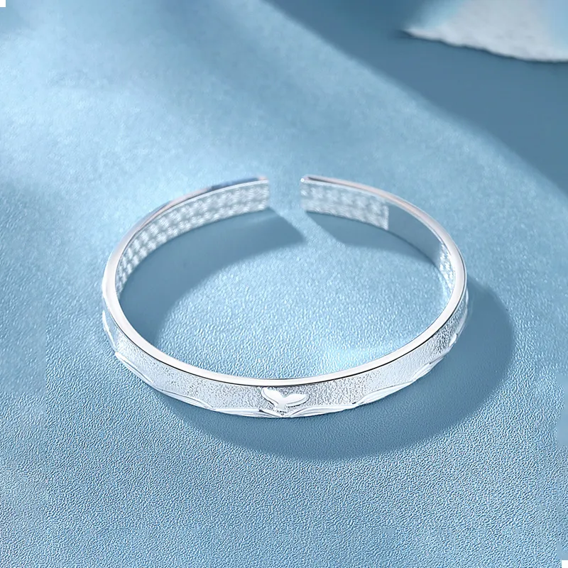 Yuanyanghuangjin 999 Fine Silver Bangles Women's-1