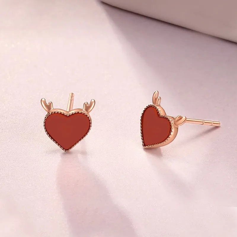 Yuanyanghuangjin 18K Gold Stud Earrings Women's-3