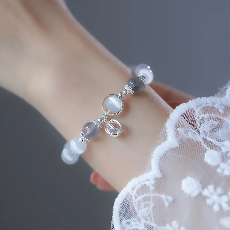Yuanyanghuangjin Glass Cat Eye Bracelets Women's-6