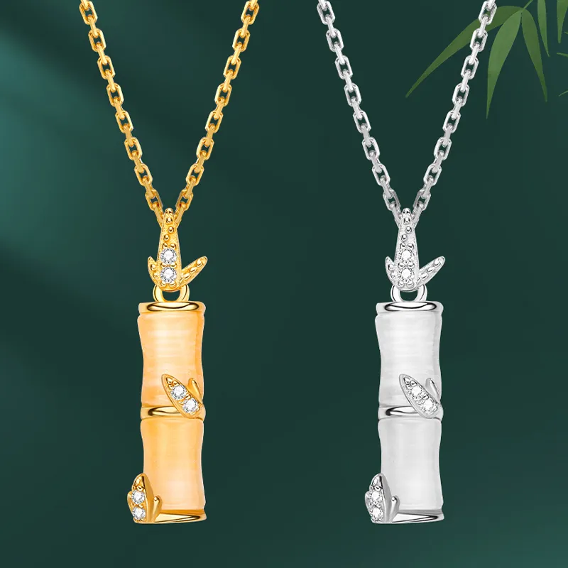 Yuanyanghuangjin Glass Cat Eye Necklaces Women's-4