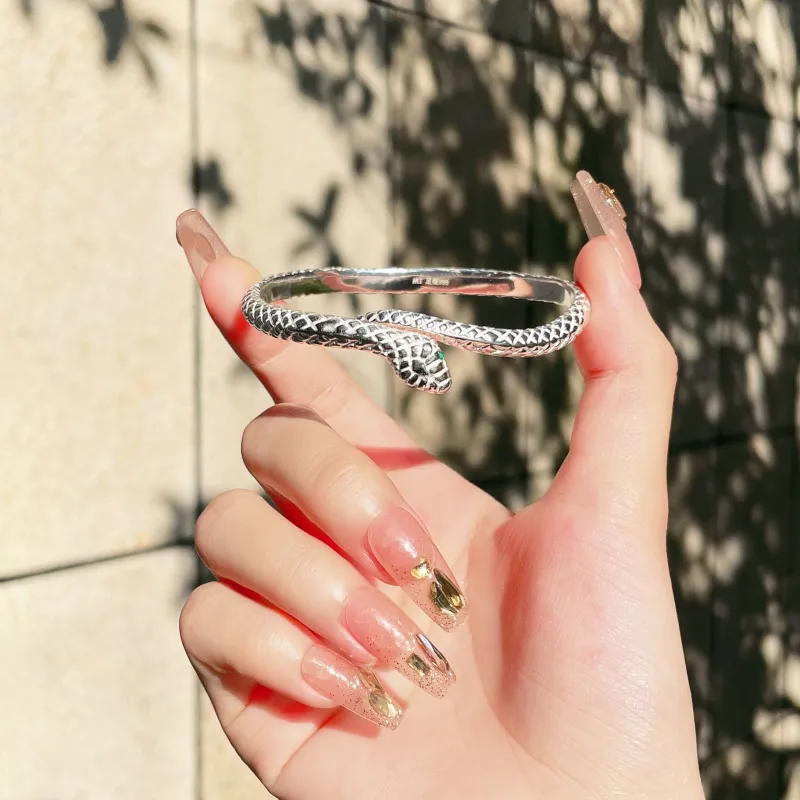 Yuanyanghuangjin 990 Silver Bangles Women's-2