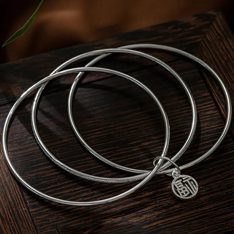 Yuanyanghuangjin S 999 Fine Silver Sterling Silver Bracelets Women's-2