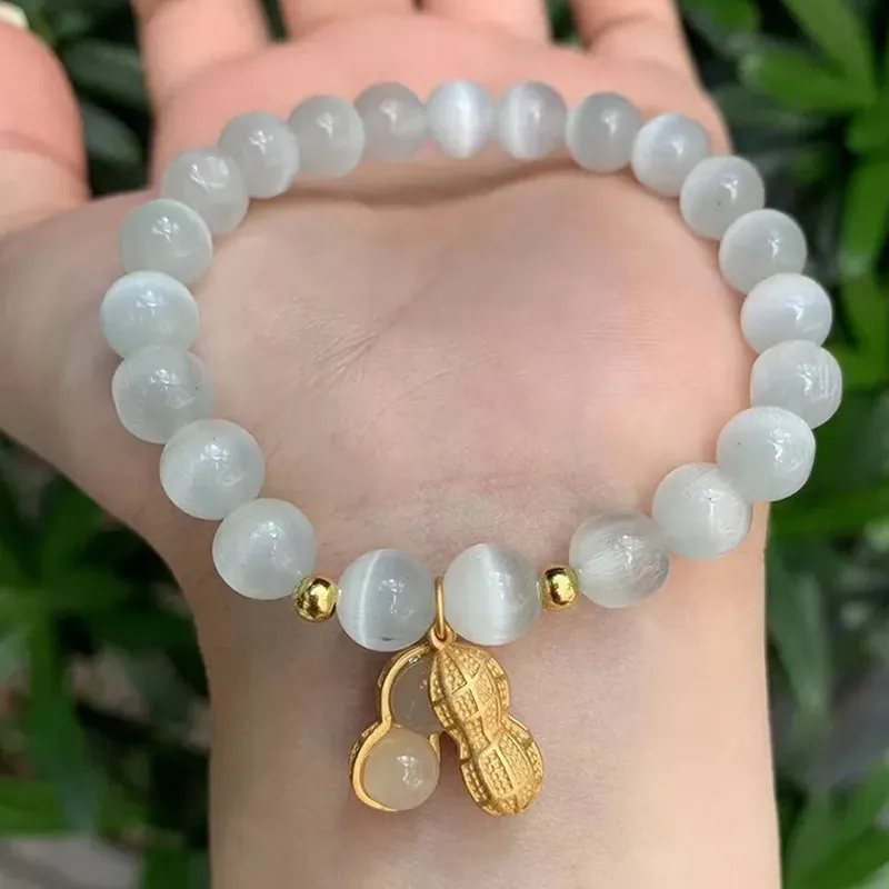 Yuanyanghuangjin Glass Cat Eye Bracelets Women's-2