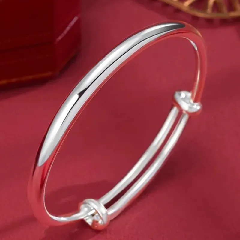 Yuanyanghuangjin 999 Fine Silver Bangles Women's-1