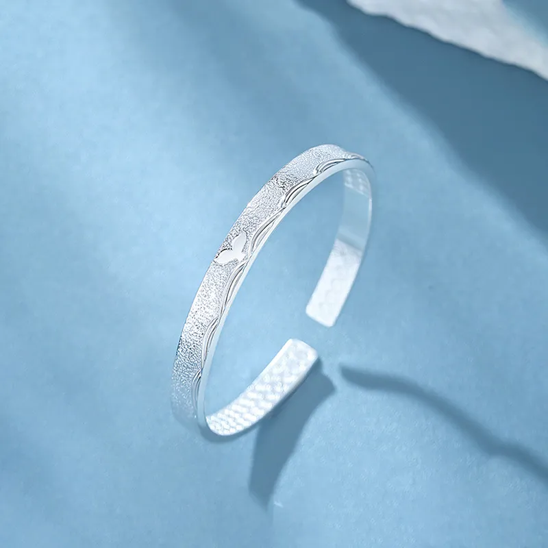 Yuanyanghuangjin 999 Fine Silver Bangles Women's-2