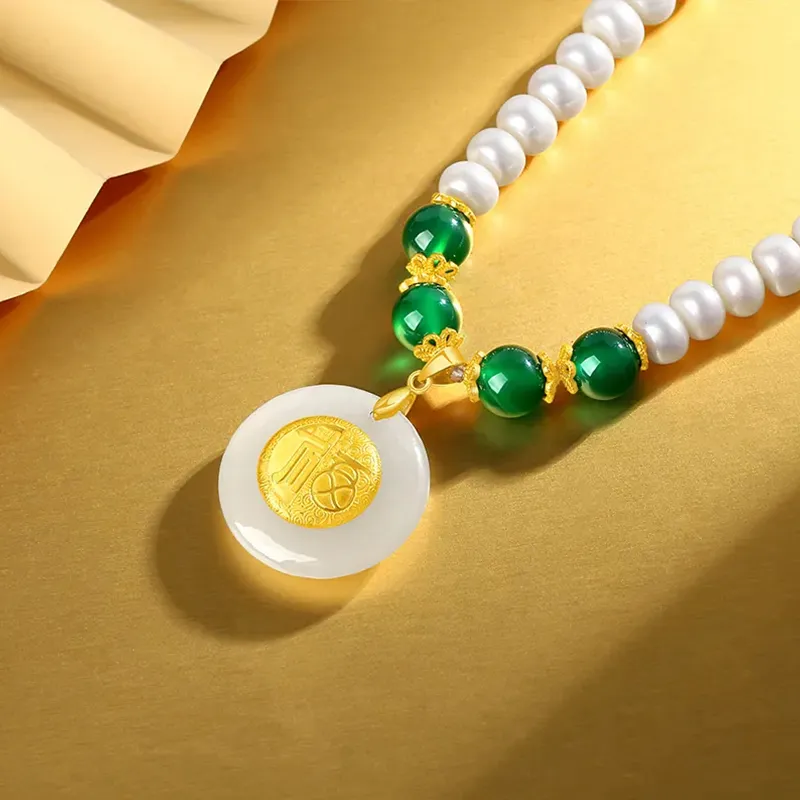 Yuanyanghuangjin Freshwater Pearl Necklaces Women's-3